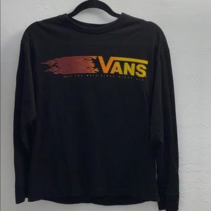 Vans black checkered flames long sleeve shirt